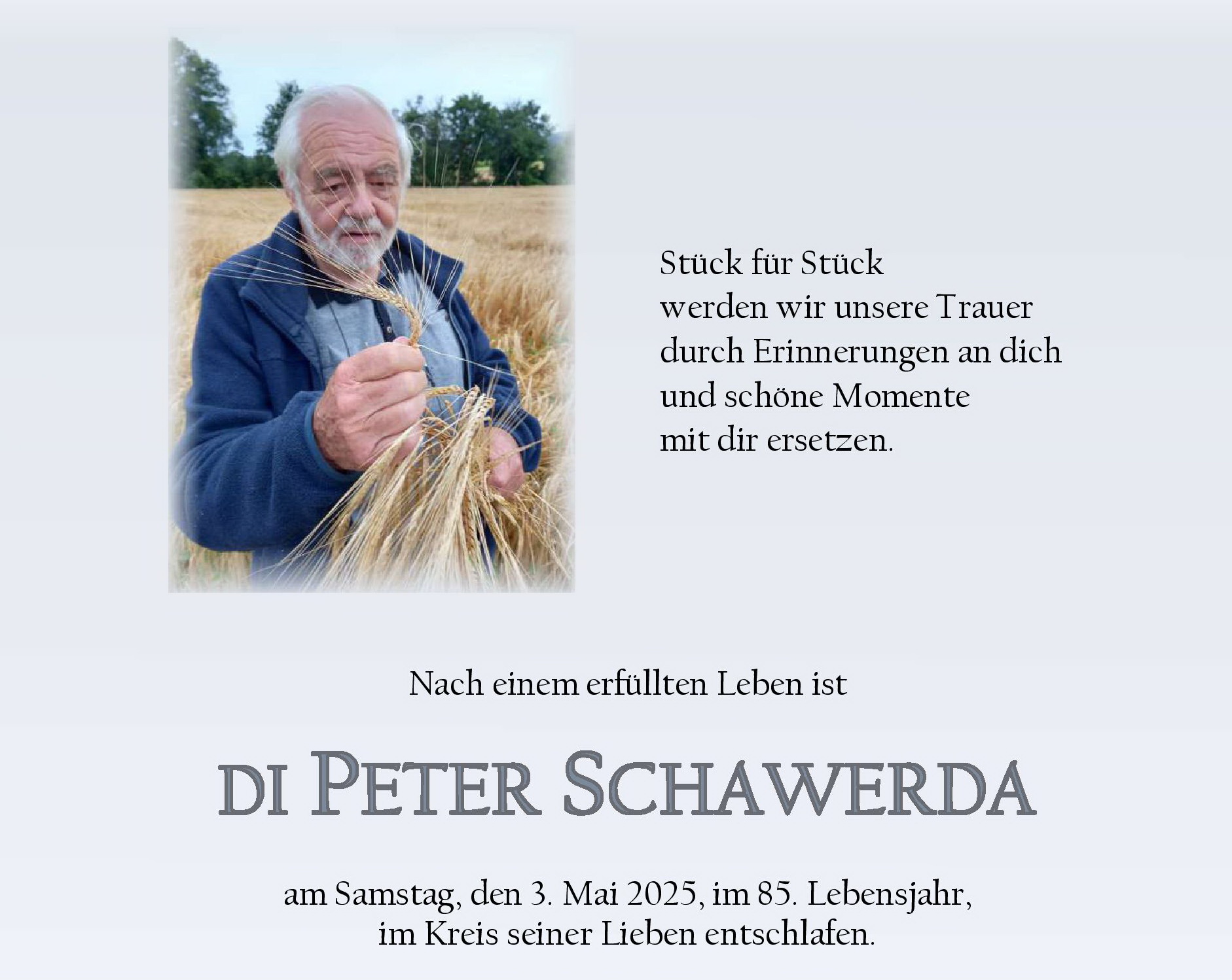 Abteilungsleiter i.R. Peter Schawerda verstorben