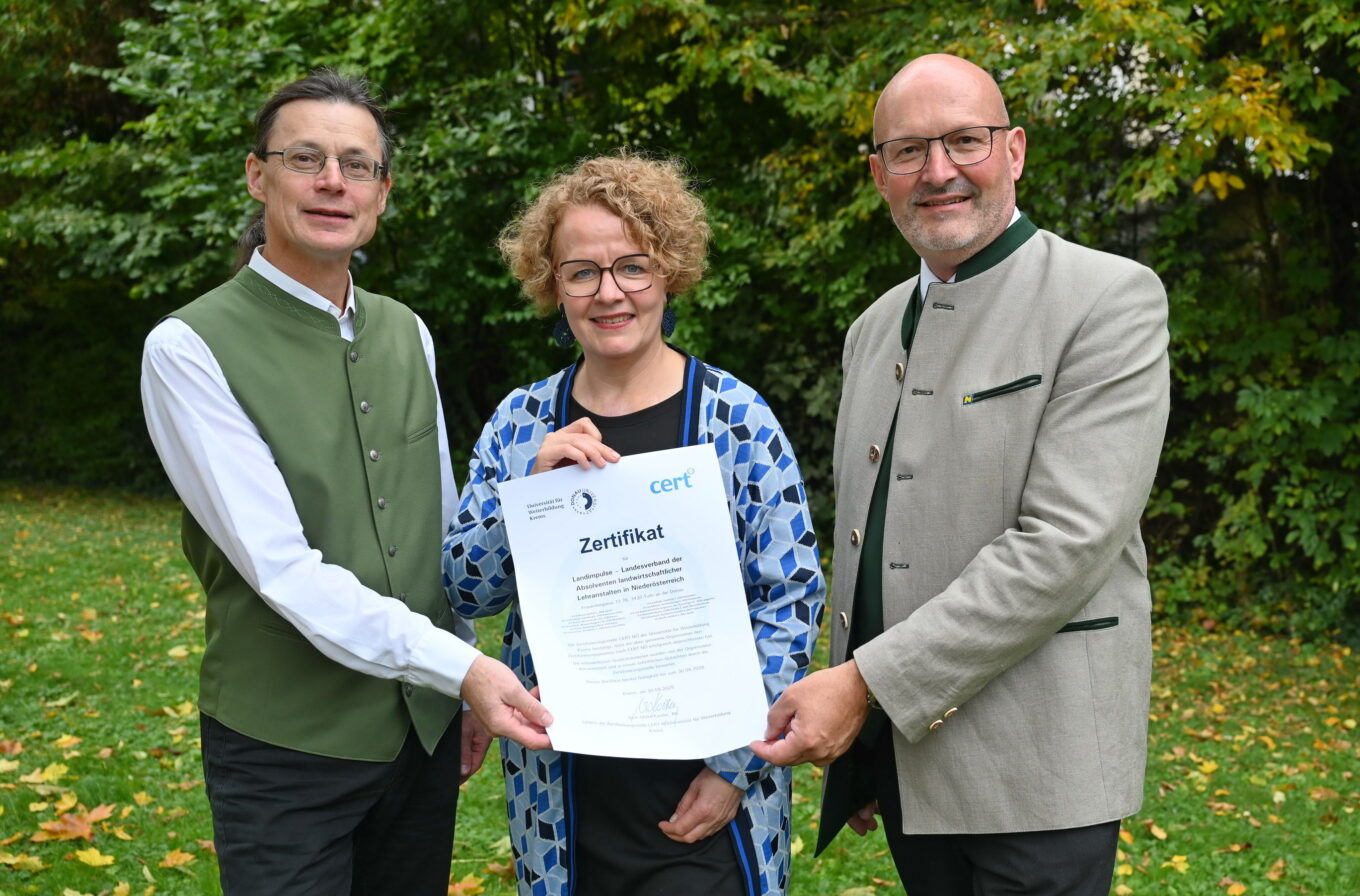 Zertifizeirung: Qualitätssiegel als Bildungsträger für Landimpulse NÖ